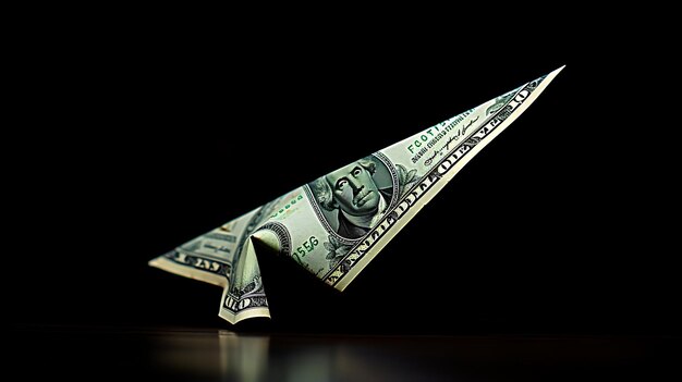 Photo 5 take flight with a paper airplane crafted from a dollar bill