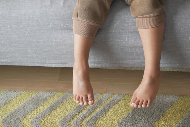 5 year old child girl feet close up