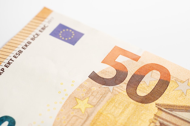 50 euro banknote detail.