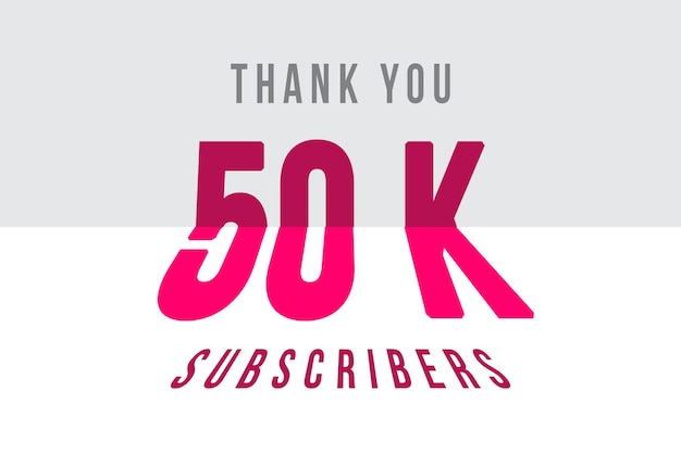 50 K subscribers celebration greeting banner with tiled design