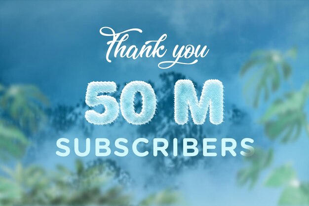 50 Million subscribers celebration greeting banner with frozen design