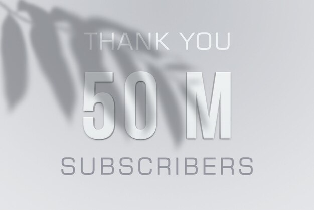 50 million subscribers celebration greeting banner with minimal design