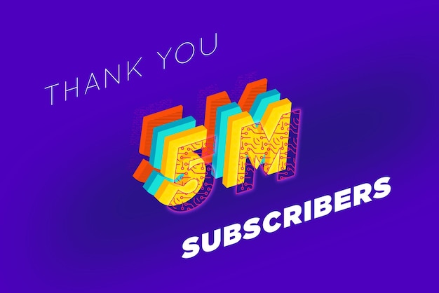 50 Million subscribers celebration greeting banner with tech design