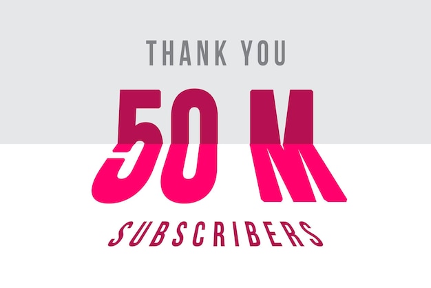 50 Million subscribers celebration greeting banner with tiled design