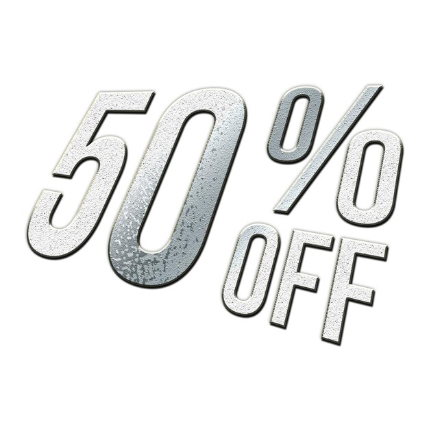 Photo 50 percent discount offers tag with metal style design