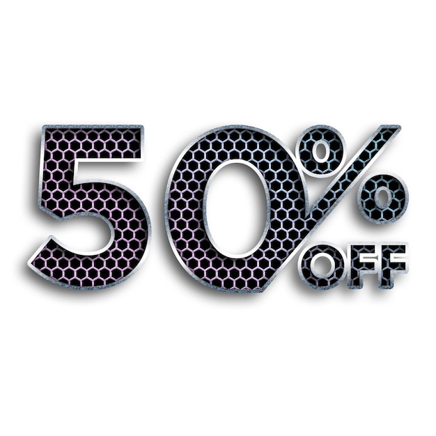 50 Percent Discount Offers Tag with Net Style Design