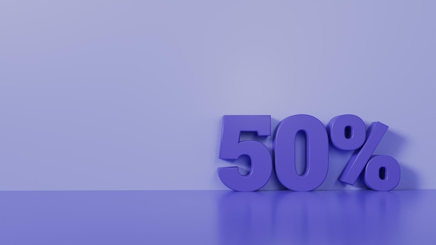 50 percent off with free space on pastel color background