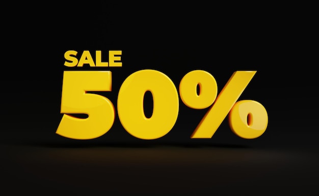 50 sale banner gold 3d