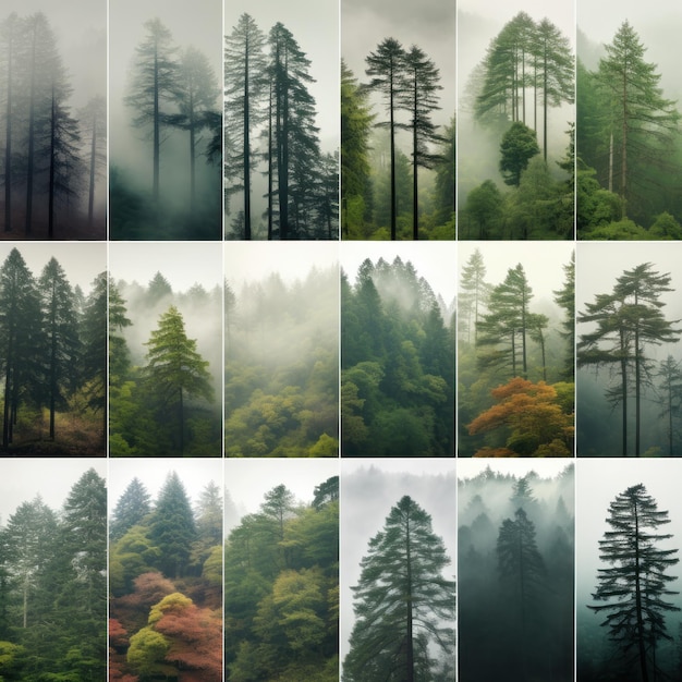 AI が生成したさまざまな森林木を使用した 50 個の TexttoImage プロンプト