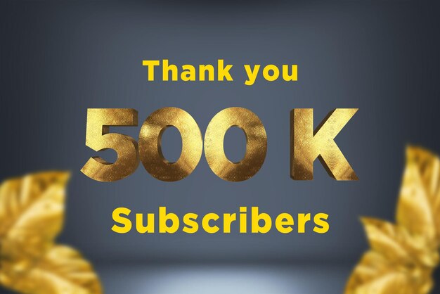 500.000 abonnees feestgroetbanner met gouden ontwerp