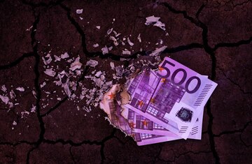 Premium Photo | 500 euro banknotes burn in the fire