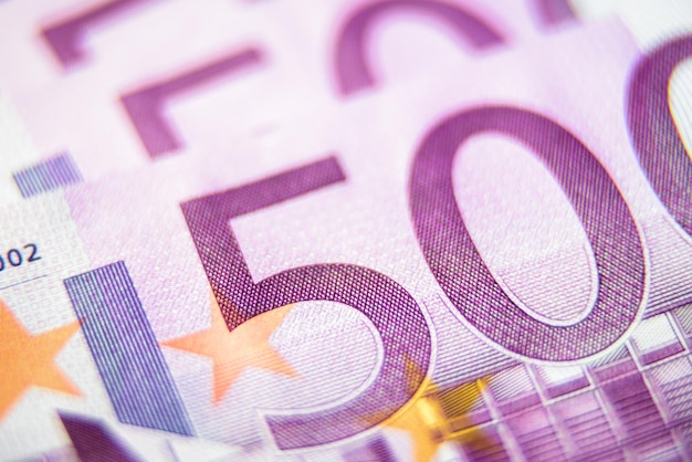 Foto 500 euro geld bankbiljetten close-up