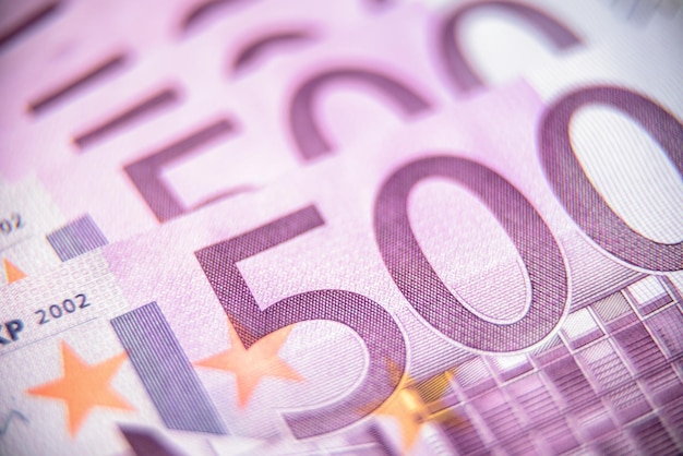 500 euro money banknotes closeup