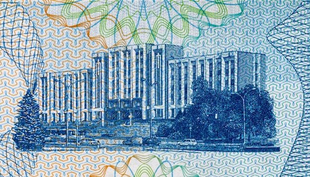 500 roebels Transnistrië Fragment van een bankbiljet voor ontwerp Papiergeld Transnestrië