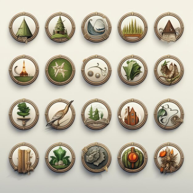 Photo over 500 unique detailed icons for creative projects