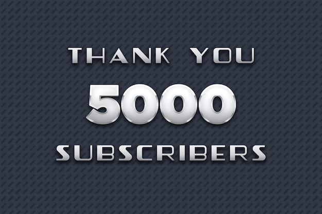 5000 subscribers banner metal design