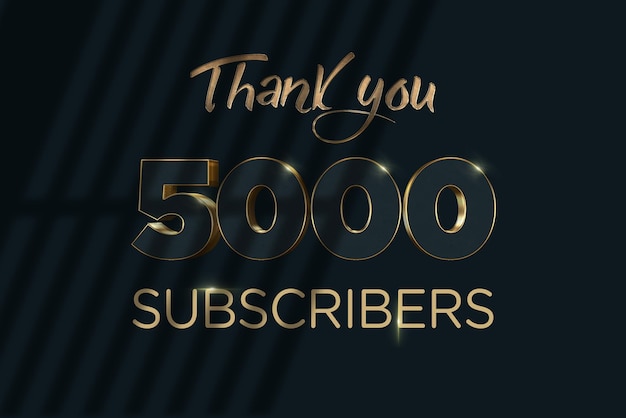 5000 subscribers celebration greeting banner with luxury design