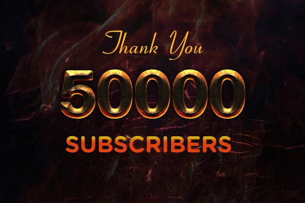 アイアンデザインの50000subscribersお祝いグリーティングバナー