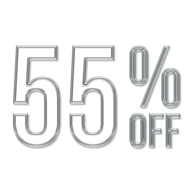 55 Percent Discount Offers Tag with Glass Style Design