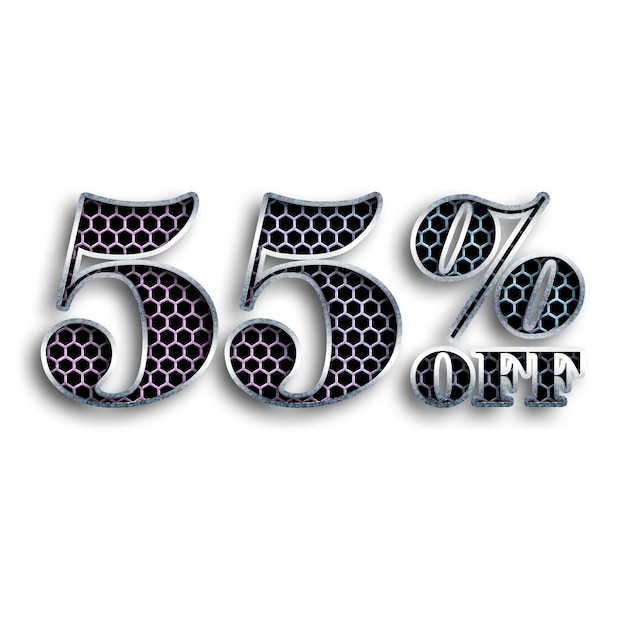 55 Percent Discount Offers Tag with Net Style Design