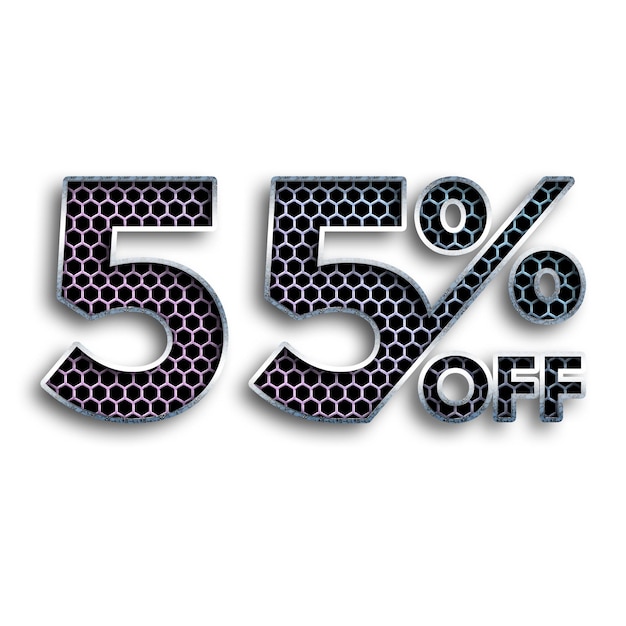55 Percent Discount Offers Tag with Net Style Design