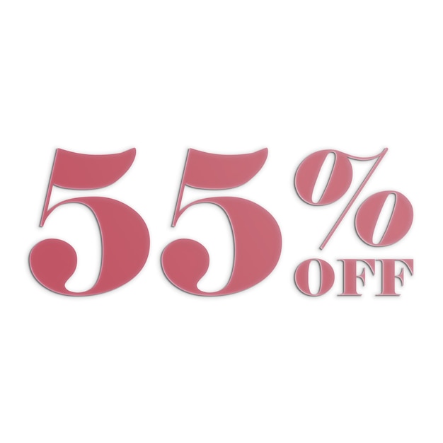 55 Percent Discount Offers Tag with Paper Style Design