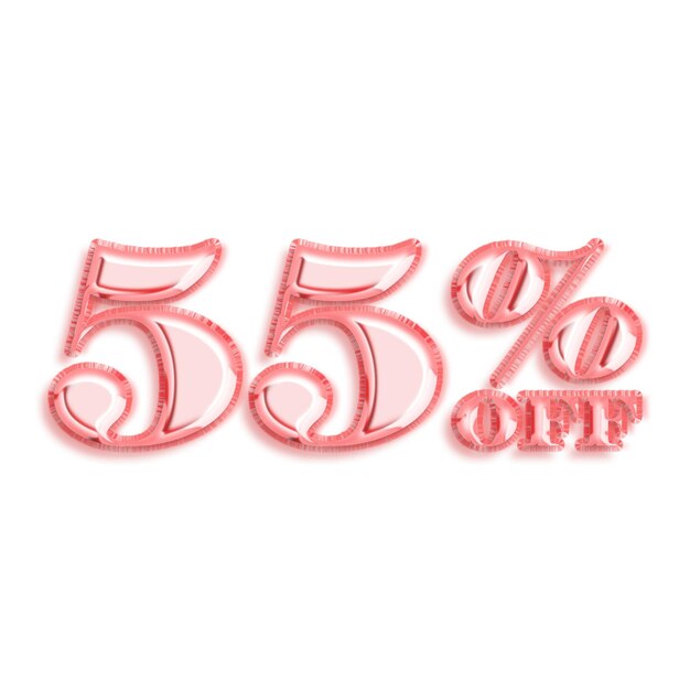 55 Percent Discount Offers Tag with Rose Gold Style Design