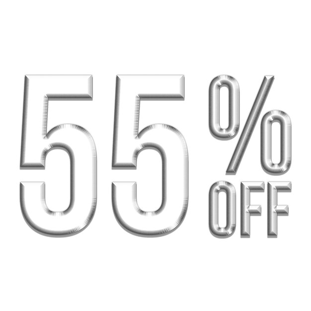 55 Percent Discount Offers Tag with Silver Style Design