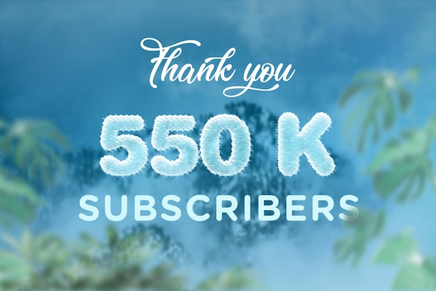 550 K subscribers celebration greeting banner with frozen design