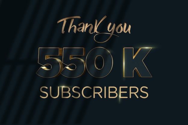 550 K subscribers celebration greeting banner with luxury design