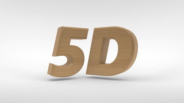 写真 白い背景の3dレンダリングで分離された5dロゴ