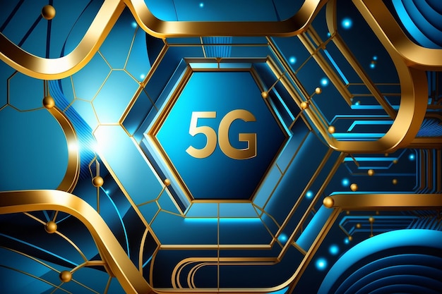 5g 블루 테크 배경 모던 럭셔리