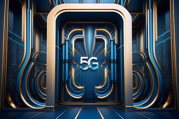 5g blue tech background modern luxury