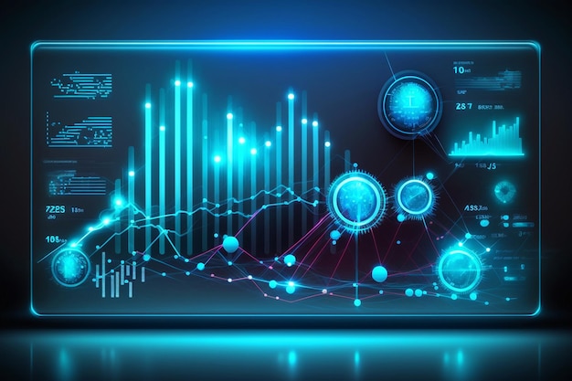 5g 블루 테크 배경 모던 럭셔리