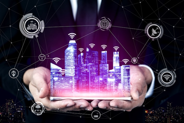 Foto 5g communicatietechnologie van internetnetwerk