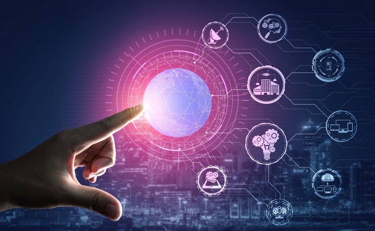 Photo 5g communication technology of internet network