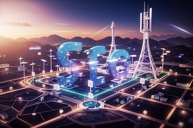 インターネットネットワークの5g通信技術