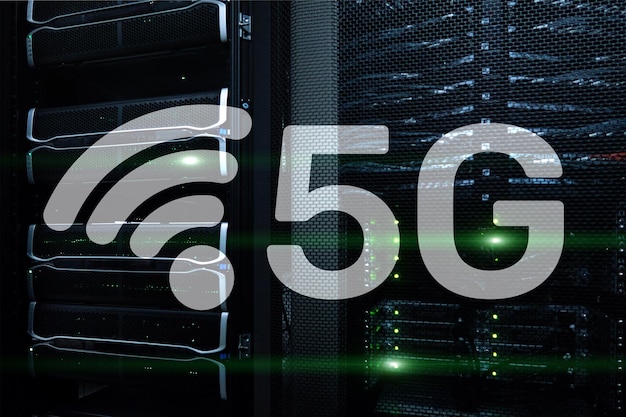 5G Fast Wireless internet connection Communication Mobile Technology concept