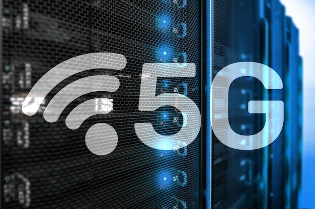 5G Fast Wireless internet connection Communication Mobile Technology concept