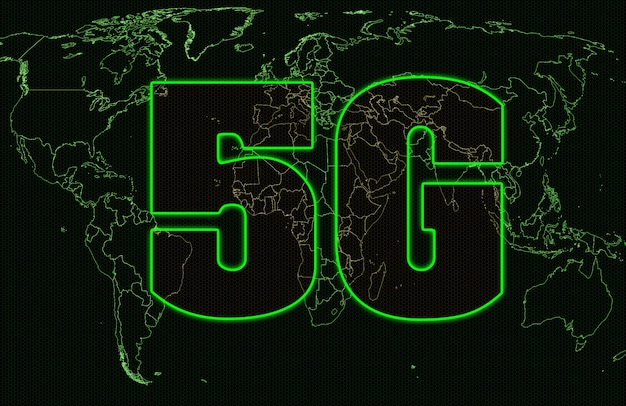 5G internetconcept. Dekkende verbinding over de hele wereld. Gevaarlijke technologieën. Nieuwe ontwikkelingen.