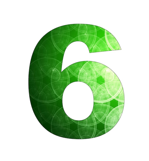 6 number with abstract design