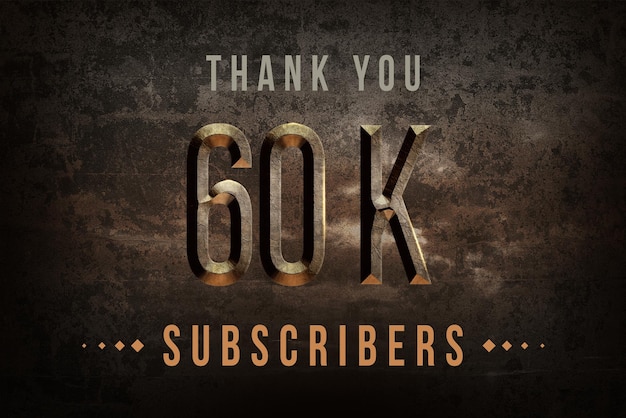 60 K subscribers celebration greeting banner with historical design