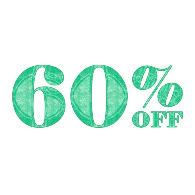 Photo 60 percent discount offers tag with chalk style design