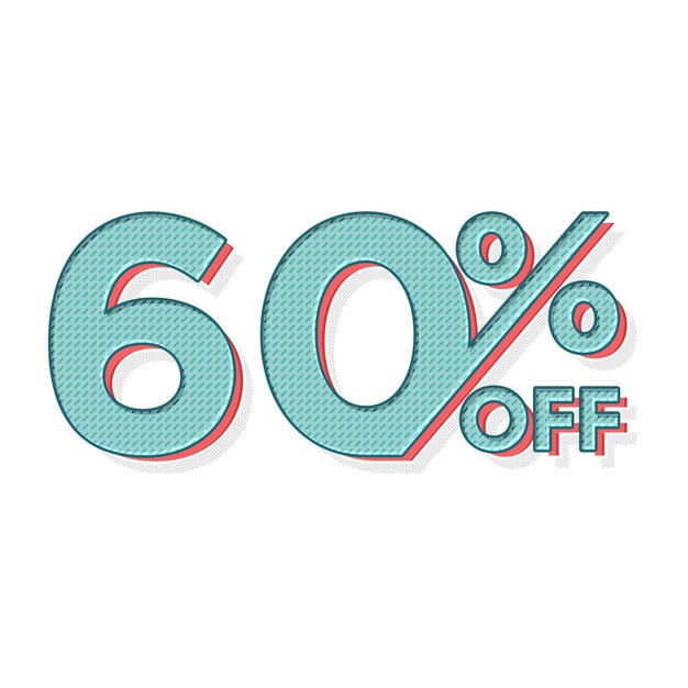 Photo 60 percent discount offers tag with unique style design