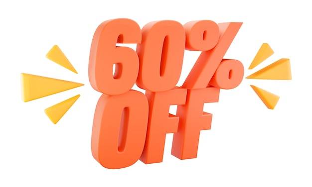 60 percent off Image white backgrounds 3d rendering