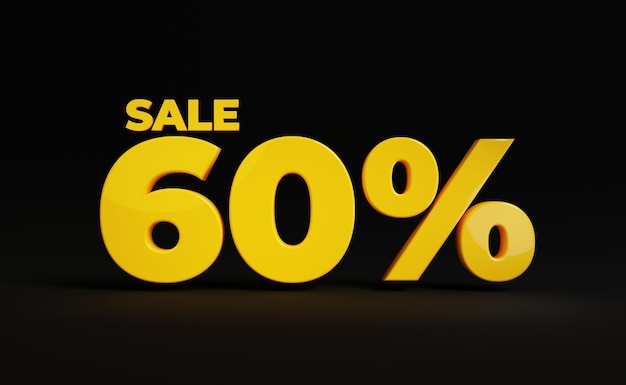 Photo 60 sale banner gold 3d