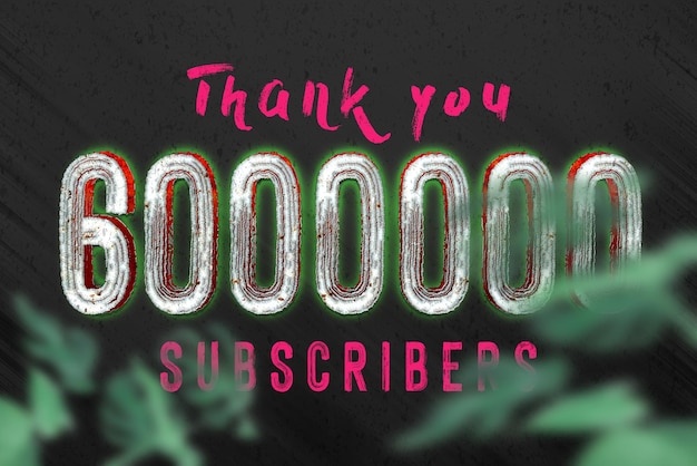 6000000 subscribers celebration greeting banner with horror design