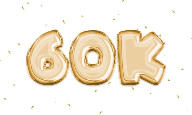 Foto 60k follower celebrazione poster sui social media followers grazie lettering 3d rendering