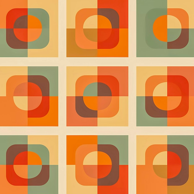 60s and 70s mid century pattern Generative AI