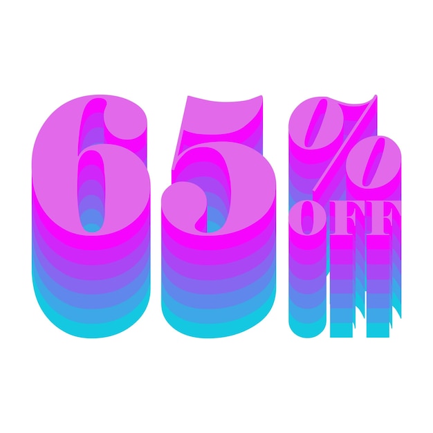 Photo 65 percent discount offers tag with multi color style design